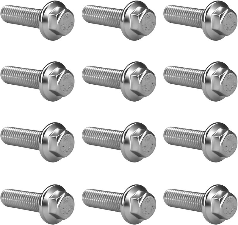 SWQS 12PCS ES75120 5.3 LS Exhaust Manifold Bolts, 10.9 Header Bolts Exhaust Manifold Hardware Kit Replacement for Chevy Silverado Suburban Gmc Buick LS Series Engines LSX LS2 LS3 LS6 LS7 - Image 1